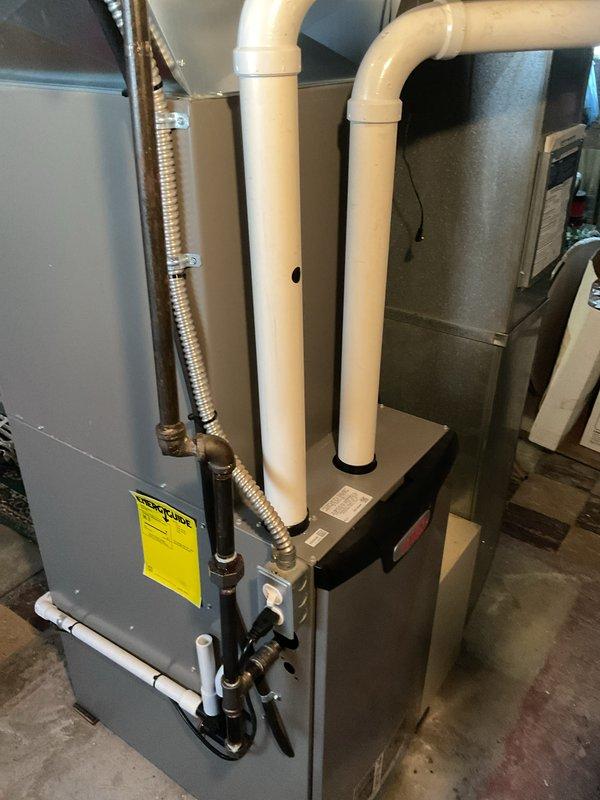 Successfully replaced air scrubber unit on residential HVAC system. Electrical connections were properly terminated with appropriate wiring, and system was tested for proper operation after installation.