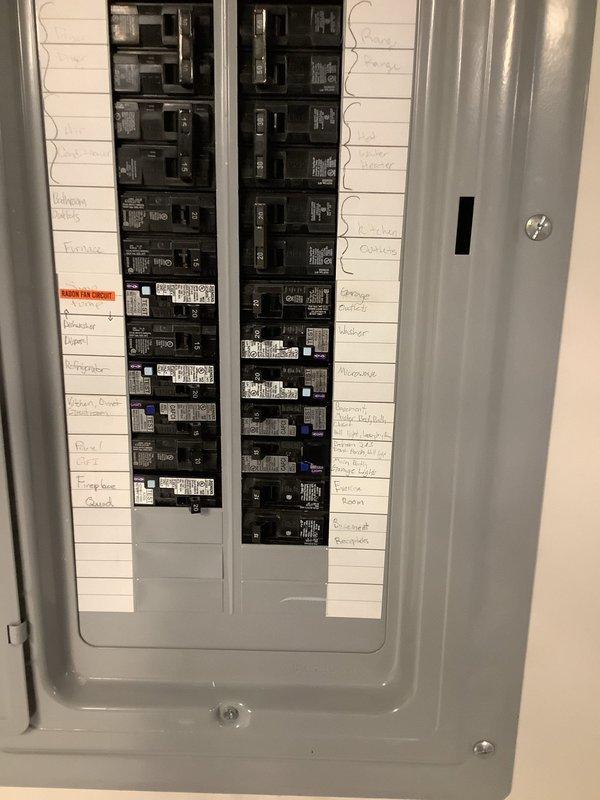 Installed dual function protection on existing circuits to replace arc fault only protection, bringing electrical panel up to current code requirements. Inspected panel wiring and circuit breakers, confirming proper installation of newly ordered protective devices.