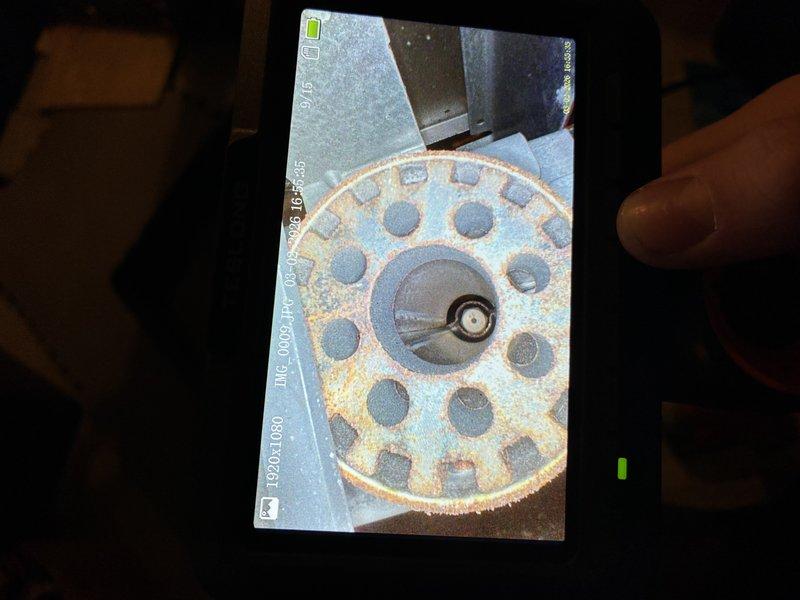 Performed comprehensive furnace maintenance on 10-year-old unit. Identified and documented significant corrosion on blower wheel component. Inspected control board connections and tested ignition system components for proper operation.