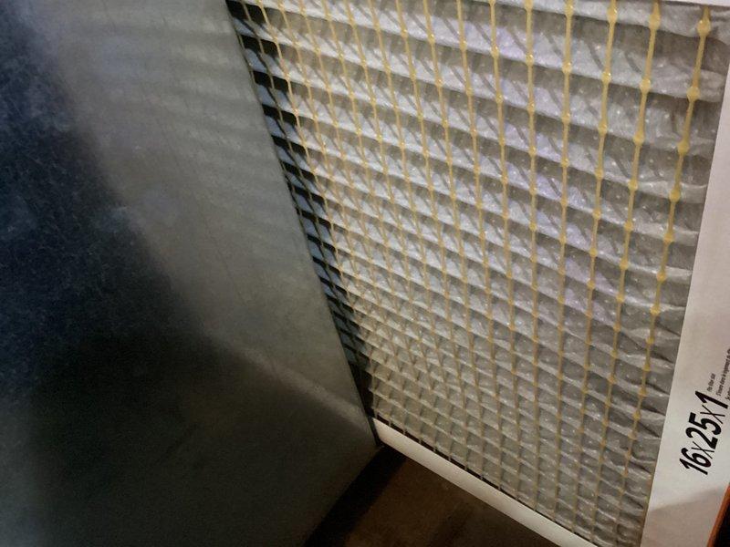 Performed scheduled tune-up on Lennox furnace system. Inspected and replaced air filter with new pleated filter (16x25x1). System is operating within normal parameters following service completion.