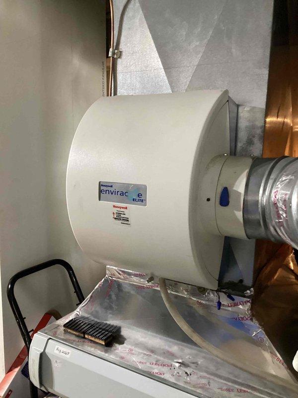 Successfully replaced solenoid on customer-supplied Honeywell Envirac Elite humidifier system. Completed installation and verified proper operation of the unit mounted to existing ductwork in utility area.