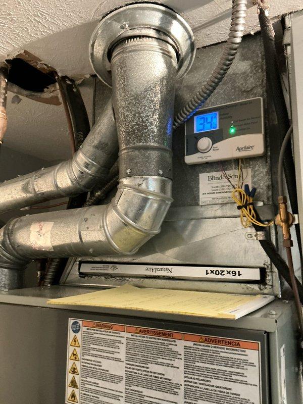 Successfully installed and commissioned a new 80% DF Trane furnace with appropriate filter system. Relocated the Aprilaire humidistat to the return air duct for optimal humidity control and system performance. All connections, ductwork, and safety features were properly installed and tested to ensure proper operation.