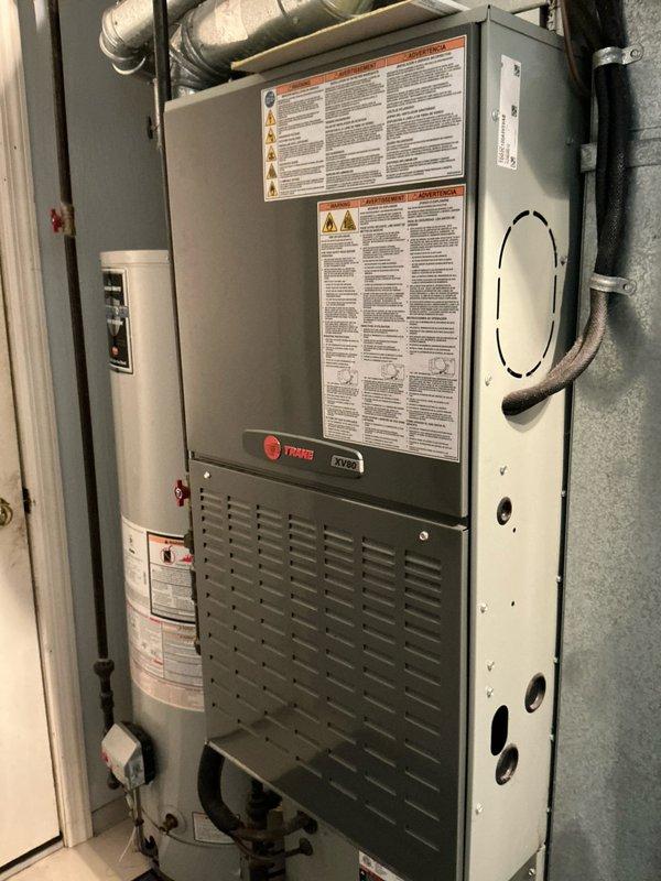 Successfully installed and commissioned a new 80% DF Trane furnace with appropriate filter system. Relocated the Aprilaire humidistat to the return air duct for optimal humidity control and system performance. All connections, ductwork, and safety features were properly installed and tested to ensure proper operation.