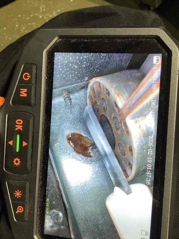 Successfully replaced failed heat exchanger in Furnace. Visual inspection with electronic scope confirmed severe corrosion on heat exchanger and flange components. All necessary components including limit switch were installed and system was returned to proper working condition.