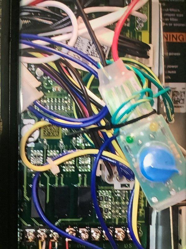 Completed scheduled maintenance service with filter replacement and installation of surge protector. Inspected and verified proper electrical connections on circuit board and ensured all wiring was secure. All required parts were available from truck stock inventory.