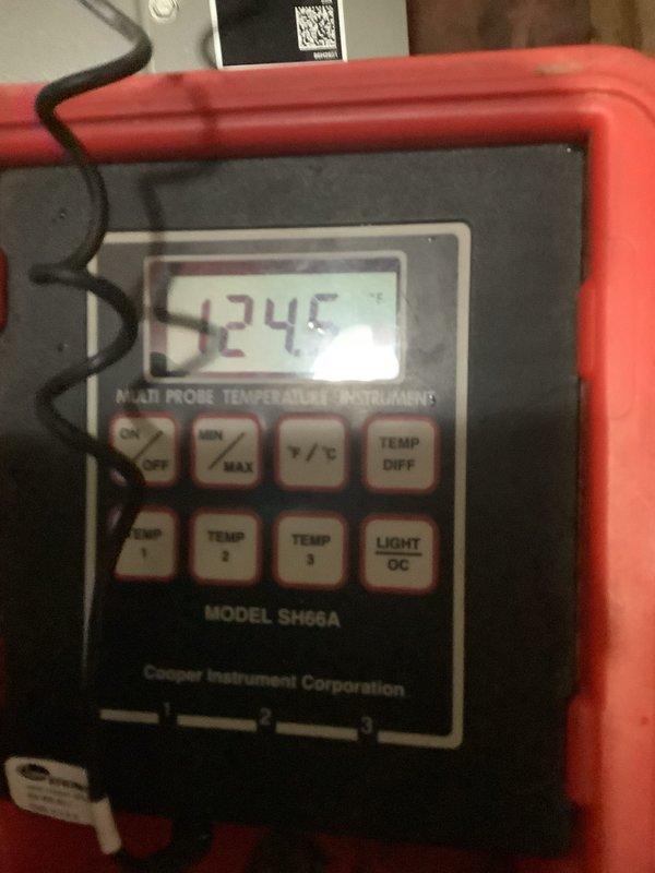 Completed installation of a complete 80K BTU air conditioning system in residential setting. Performed comprehensive temperature testing with Cooper Instrument SH66A multi-probe device, confirming proper system operation with temperature readings of 324.5°F at critical measurement points. Installed new ductwork with proper sealing at connection points to ensure optimal airflow distribution throughout the home.