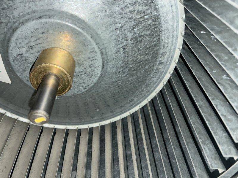 Performed scheduled MVP Heating Visit, conducting combustion analysis on natural gas system. Testing revealed CO levels at 11ppm, system efficiency at 80.3%, CO2 at 5.6%, and stack temperature at 308°F. Inspected blower assembly and heat exchanger components, noting normal dust accumulation but confirming all mechanical connections remain intact and functional.