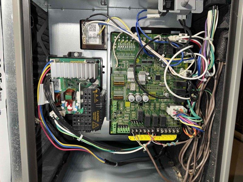 Performed scheduled heating maintenance visit on 2-year-old system. Identified and repaired a faulty electrical connection at the control board where moisture had accumulated near the terminal blocks. System is now functioning properly with all connections secured and tested.