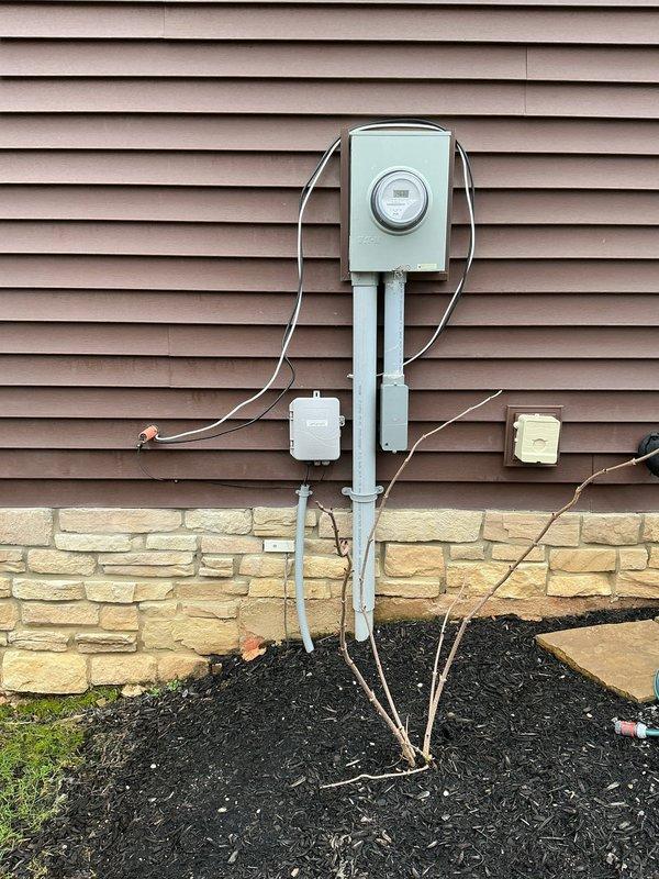 Conducted site evaluation for whole-home generator installation, assessing electrical service panel and meter location. Documented existing electrical infrastructure and identified suitable placement for generator unit. Customer also expressed interest in whole-home dehumidifier options.