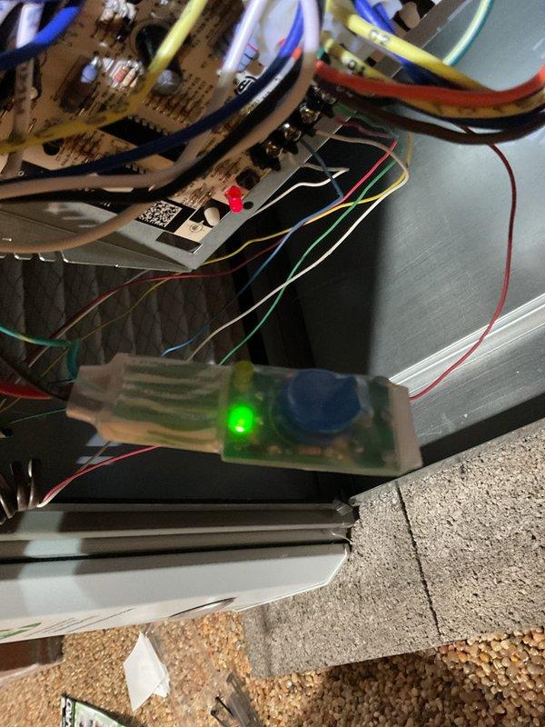 Performed scheduled maintenance on a dual-unit HVAC system, including installation of a surge protector, cleaning of the condensate pump basin, and application of a gel tab. Inspected control board functionality with all electrical connections verified and proper LED indicator operation confirmed. No additional parts were required beyond standard truck stock items.