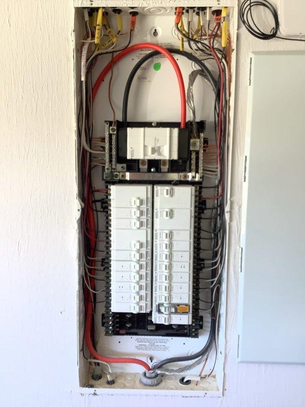 Performed complimentary electrical inspection per customer request. Examined main service panel and identified intermittent breaker tripping issues. Inspected meter installation (reading: 15638) and evaluated distribution panel, finding properly routed wiring with no visible damage or code violations, though some breakers showed signs of wear that may contribute to reported tripping problems.
