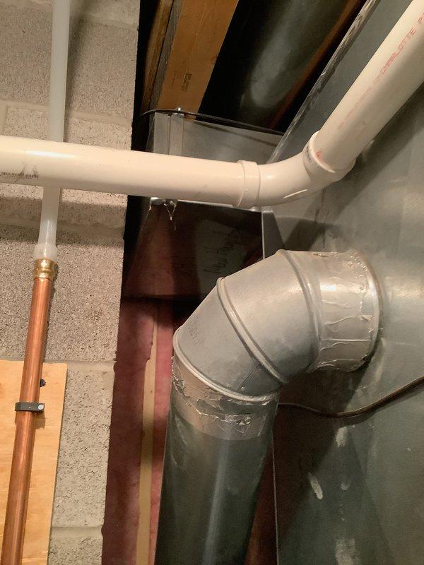 Performed installation of Navien recirculation system with pre-staged parts kit. Installed insulated piping with control valves and service tags according to manufacturer specifications. System was properly connected to existing ductwork and plumbing infrastructure in utility area.