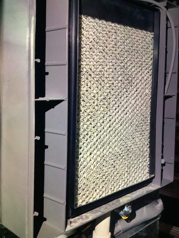 Completed routine MVP Heating maintenance service. Inspected and verified proper installation of air filter in the HVAC system. Examined electrical control panel including circuit board connections, resistors, and wiring integrity, with particular attention to the control module with adjustment dial.