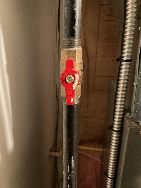 Performed scheduled maintenance on gas furnace as part of recurring MVP Heating service. Inspected gas line and verified proper positioning of shutoff valve. Conducted electrical diagnostic testing with clamp meter, measuring current draw (0.18A) and voltage (49.3V) across motor components and control board to ensure system is operating within manufacturer specifications.