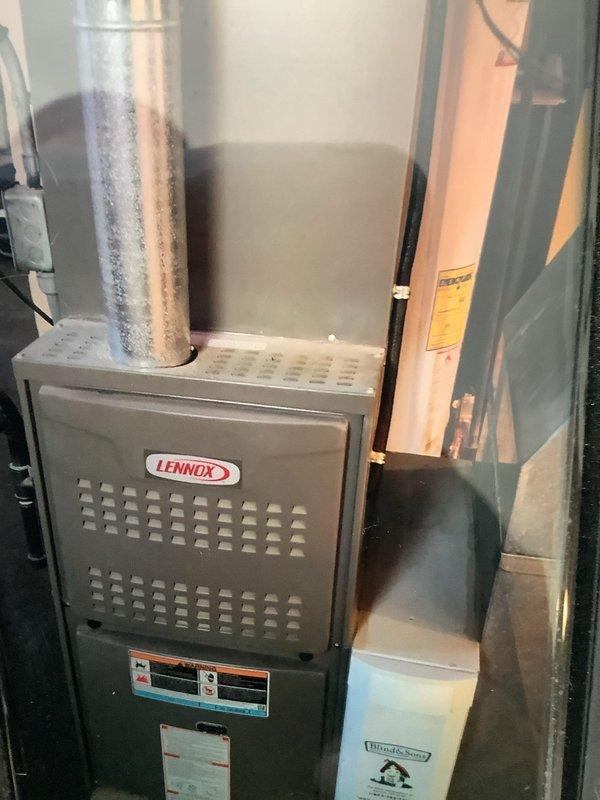 Diagnosed and serviced 6-year-old Lennox furnace with thermostat communication failure. Inspection of control board revealed faulty circuitry causing system non-response. Replaced control module, reconnected all wiring harnesses, and verified proper system operation through complete heating cycle test.