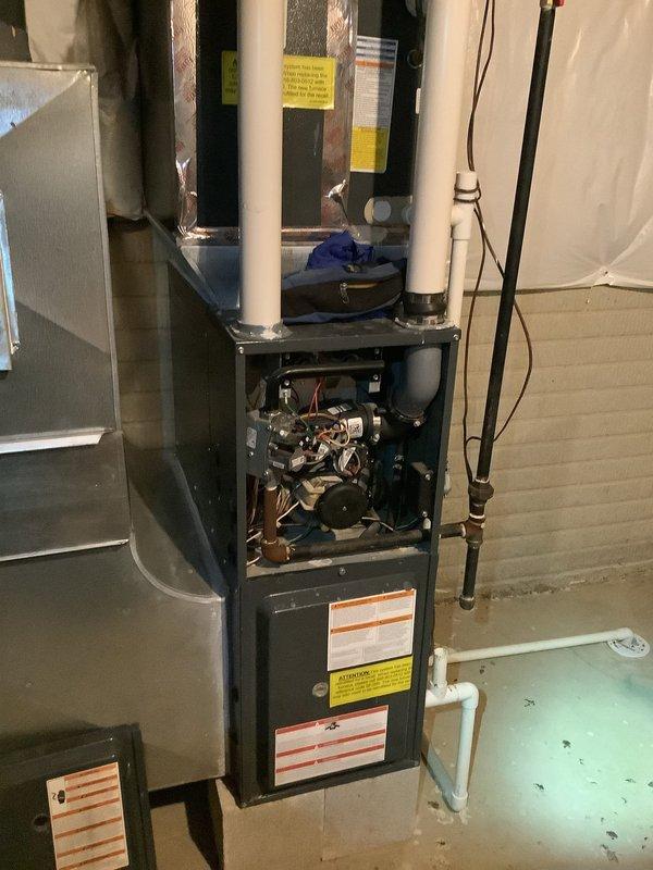Performed diagnostic assessment on 5-year-old Goodman heat pump that was non-operational. Inspection revealed electrical connection issues at the condenser unit and debris accumulation affecting system performance. Cleaned components, restored proper electrical connections, and verified system operation through complete heating cycle test.