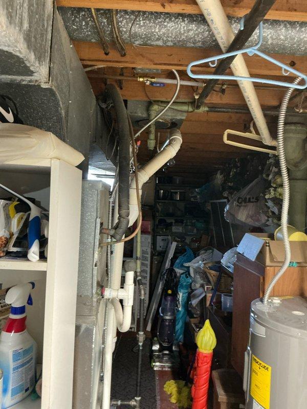 Completed site evaluation for replacement of existing Lennox furnace system. Inspected current installation in basement utility area, noting ductwork configuration, ventilation requirements, and available space constraints. Documented PVC venting pathways and existing connection points to facilitate accurate quote for complete HVAC system replacement.