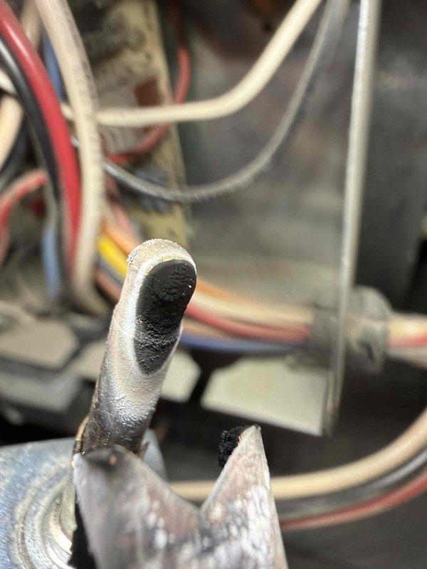 Diagnosed 32-year-old gas furnace with no heat complaint; system showing blower operation but flame failure. Visual inspection revealed deteriorated ignition components and extensive wiring degradation consistent with equipment age. Recommended full system replacement due to safety concerns and unavailability of replacement parts for this obsolete model.