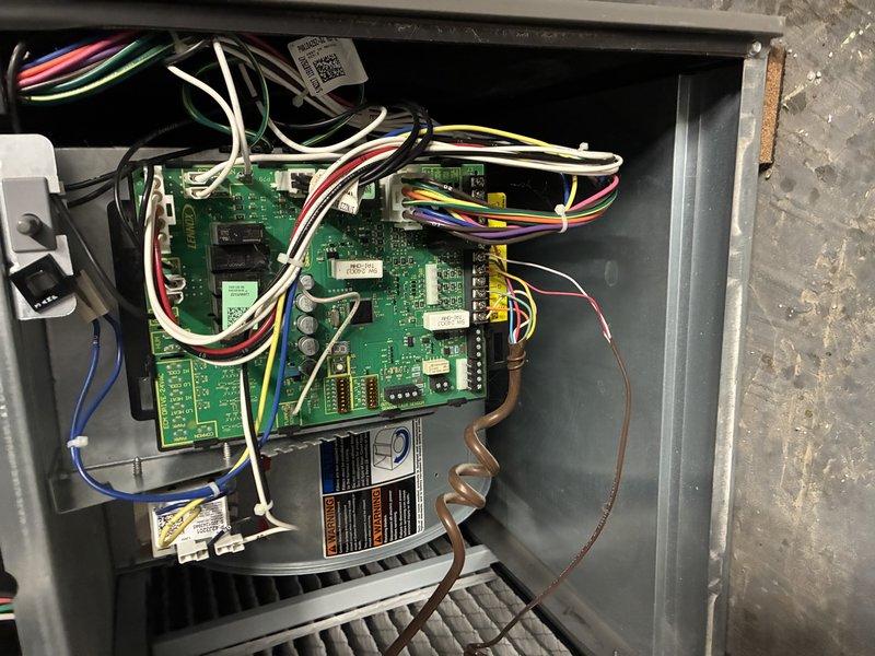 Performed scheduled MVP Heating maintenance service. Inspected electrical control panel components including PCB, wire harnesses, and terminal connections. Noted minor A/C condensate leak which appears infrequent and minimal; will continue to monitor condition.