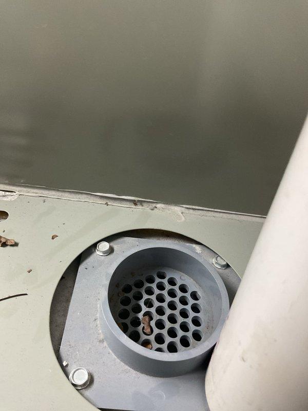 Performed scheduled MVP furnace maintenance service. Inspected system and found air filter heavily soiled with significant dust accumulation requiring replacement. Examined condensate drain assembly and verified proper operation of the drain pan and discharge components. All maintenance completed according to manufacturer specifications.