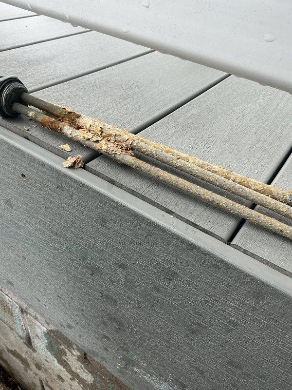 Responded to service call for Bradford White water heater not heating properly. Diagnosed failed anode rod showing severe corrosion and deterioration. Replaced anode rod and performed system check to verify proper operation and water temperature recovery.