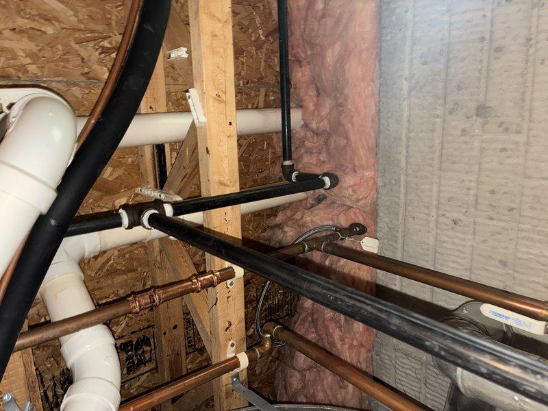 Performed scheduled MVP heating maintenance service. Inspected HVAC system including ductwork, piping infrastructure, and connections in utility space. Examined and confirmed proper installation of pleated air filter in furnace housing with no visible damage or deterioration to system components.