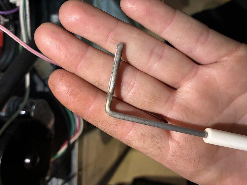 Performed diagnostic service on furnace in response to reported thermostat malfunction. Inspected and replaced dirty air filter which was restricting proper airflow. Used hex key to access and adjust internal components, restoring proper system operation and thermostat functionality.