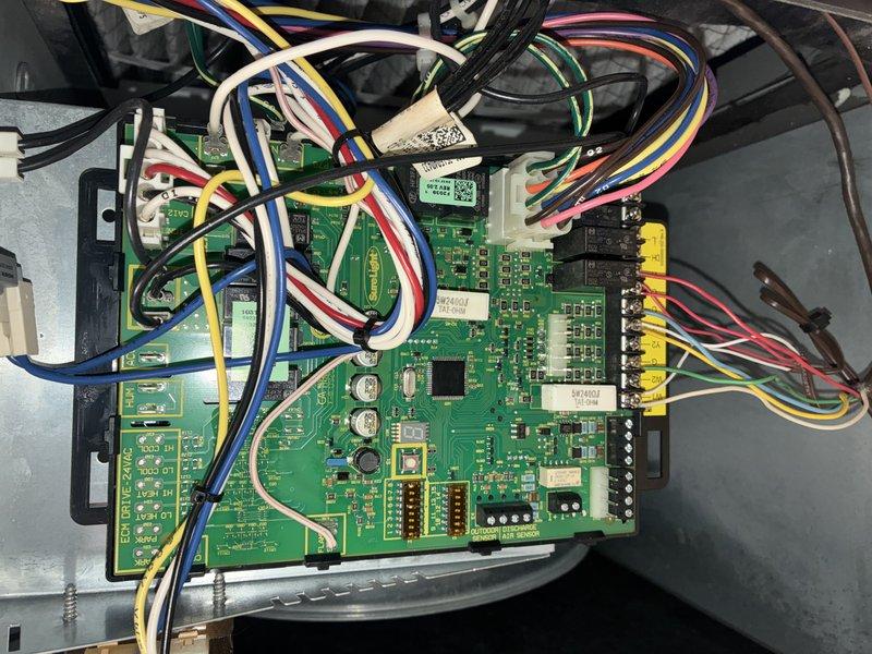 Performed scheduled MVP furnace maintenance service. Inspected furnace system components including ductwork, connections, and water heater installation. Examined control board and electrical connections, verifying all wiring harnesses were properly secured and functioning normally. All systems operating within normal parameters.