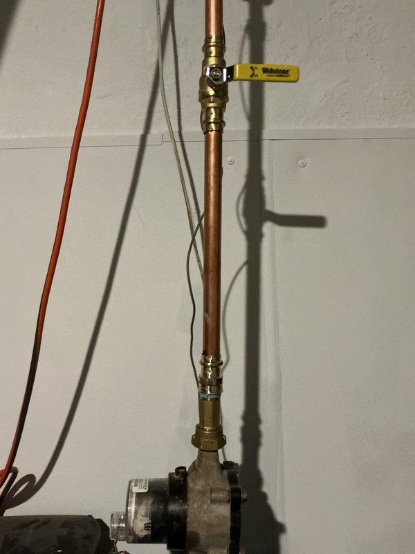 Successfully completed the rebuild of the house side water line by eliminating the leaking meter horn above the main water shut off valve. Installed new meter spuds, adapted to CPVC, added a new shut off valve, and reconnected to the outlet side, resolving the leak issue as confirmed by the water department's recommendation.