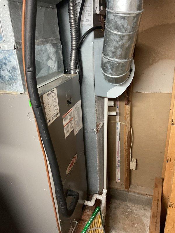 Completed scheduled MVP Heating Visit at 8am as confirmed. Performed routine furnace maintenance on Lennox system, including inspection of ductwork connections and drainage piping. Replaced air filter with new FilterBoy unit to ensure optimal system performance and air quality.