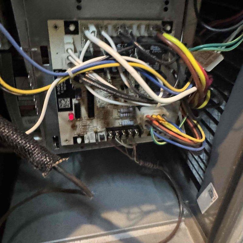 Responded to service call for 8-year-old furnace with ignition failure. Inspected control board and electrical components, finding dust accumulation affecting performance. Cleaned electronic components and verified proper operation, resolving the ignition failure issue.