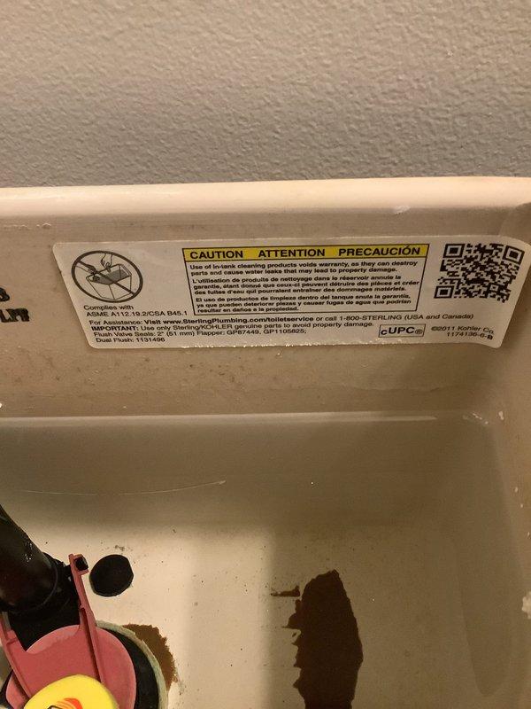 Performed courtesy service call to replace flappers in multiple toilet tanks. Identified existing mechanisms showing normal wear with visible mineral buildup and discoloration. Parts have been ordered and scheduled for delivery to shop, with installation to follow upon receipt.