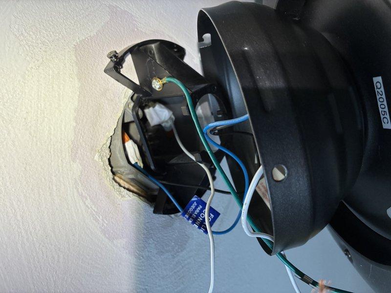 Successfully completed ceiling fan replacement in existing location, utilizing the pre-existing mounting bracket and junction box with available wiring. Properly connected all electrical components and verified proper fan operation before completing the service.
