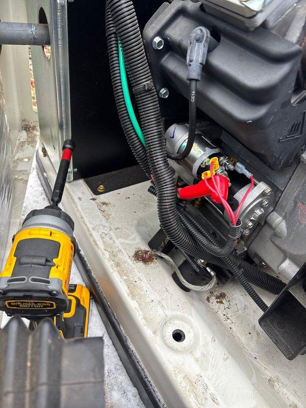 Successfully replaced faulty starter motor under warranty. Removed existing unit from housing, installed new starter motor, and verified proper electrical connections including secure attachment of terminals. Tested equipment operation to confirm resolution of starting issue.