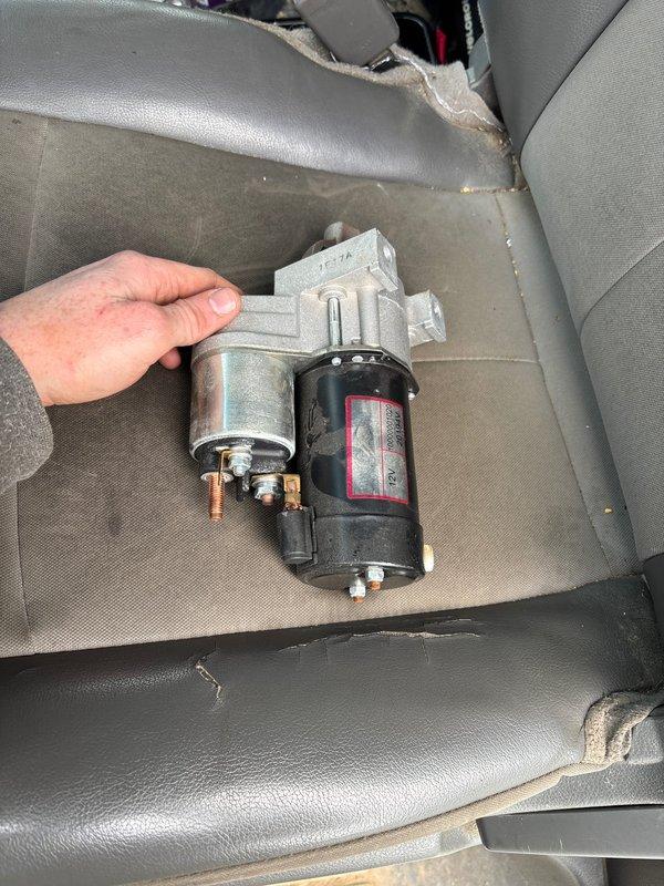 Successfully replaced faulty starter motor under warranty. Removed existing unit from housing, installed new starter motor, and verified proper electrical connections including secure attachment of terminals. Tested equipment operation to confirm resolution of starting issue.