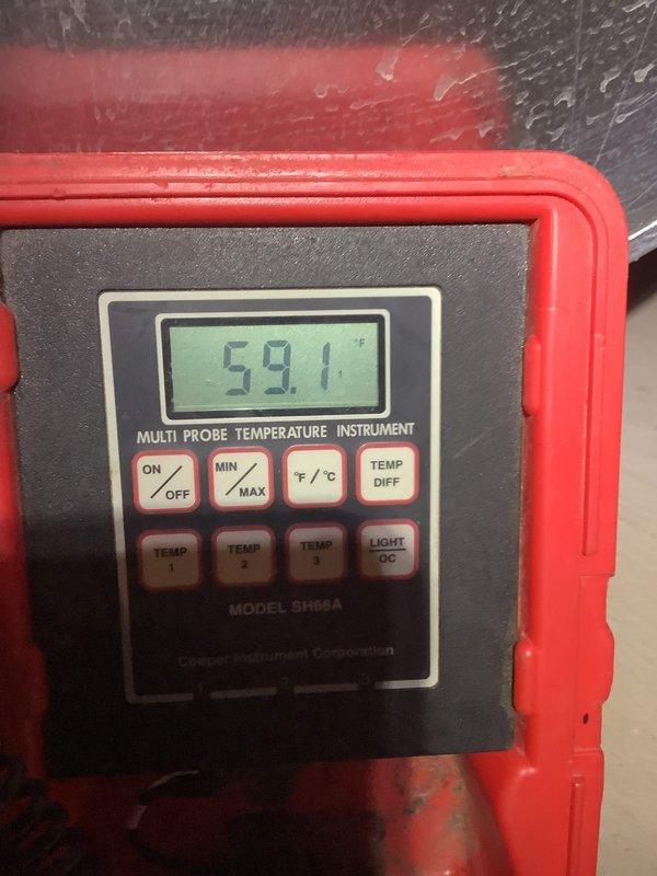 Successfully completed installation of a new Lennox 90% efficient furnace system with associated ductwork and PVC venting. System was properly connected to existing water heater and verified proper temperature operation with multi-probe testing equipment, with ambient temperature reading 59.1°F.