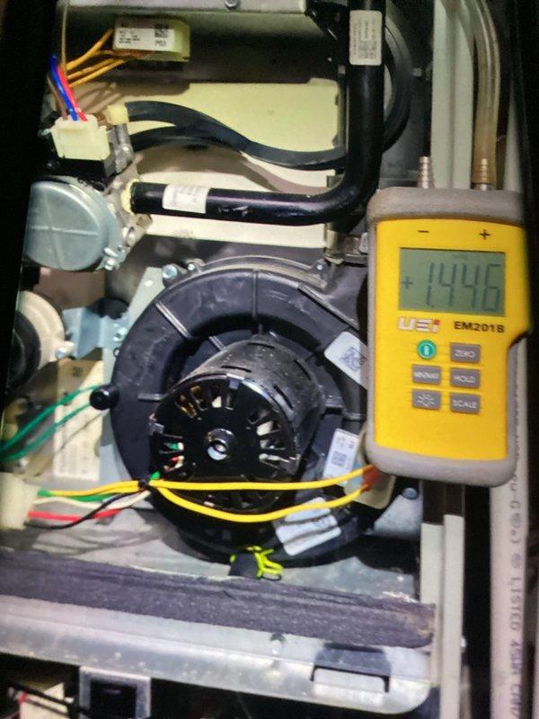 Performed comprehensive dual-system tune-up on furnace and AC unit. Conducted electrical testing on blower motor assembly using EM2018 diagnostic tool, confirming proper voltage at 144.6V. Utilized hex key tool to make necessary adjustments to internal components, ensuring optimal system performance.