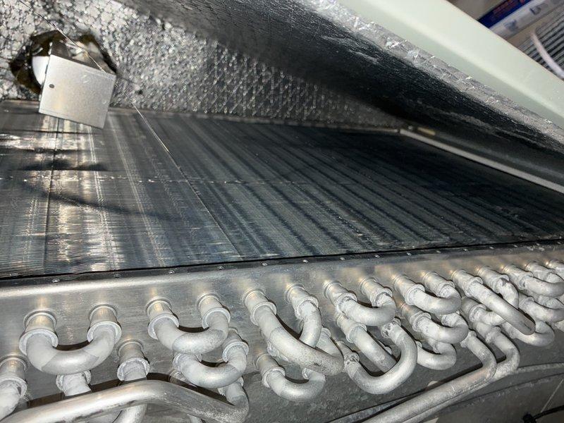 Performed routine MVP heating maintenance service. Inspected heat exchanger and coil assembly for proper condition, finding components clean and free from corrosion. Conducted electrical diagnostic testing with clamp meter, verifying proper amperage readings of 0.75A and voltage of 26.2V at control board, confirming system is operating within manufacturer specifications.