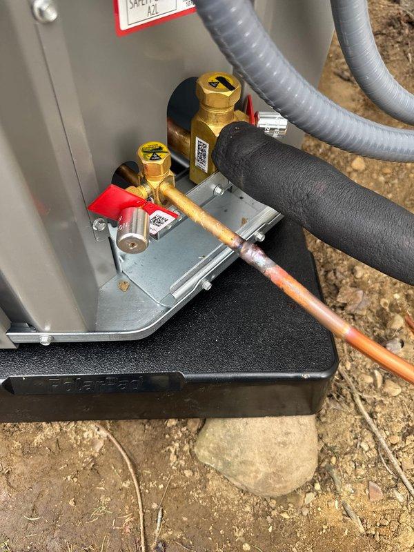 Completed installation of new A/C unit with evaporator coil, replacing the existing system. Inspected and replaced damaged fuse assembly in the disconnect box to ensure proper electrical connection. Installed and connected refrigerant lines with appropriate valves, verifying system pressure integrity before finalizing the installation.