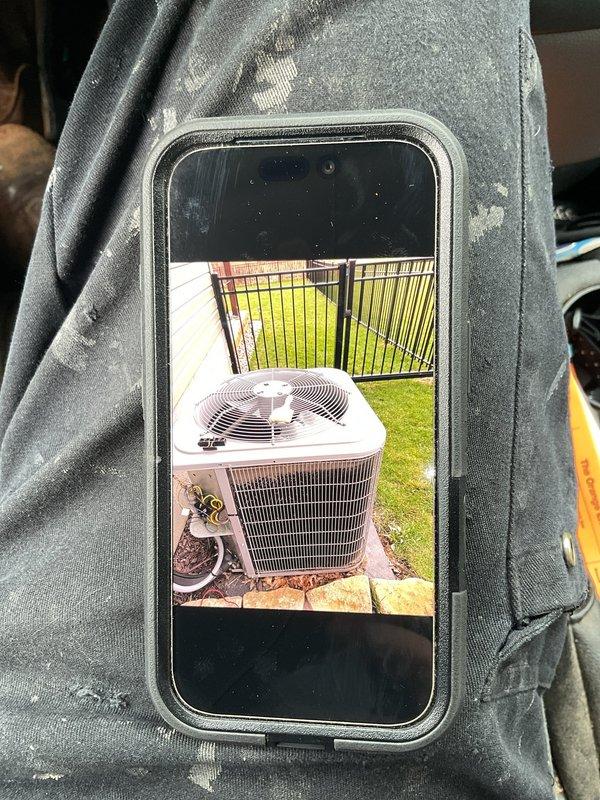 Performed Early Bird A/C Tune-Up on Carrier system, inspecting both indoor furnace unit with connected PVC venting and the outdoor condenser unit. Completed full system diagnostic check, verified proper operation of components, and ensured optimal system performance as part of preventative maintenance service.