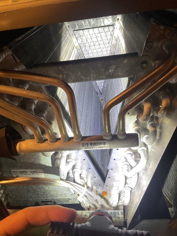 # HVAC Service Report

Performed annual maintenance on a 7-year-old residential air conditioning system. Completed comprehensive inspection of furnace unit, evaporator coil, and refrigerant lines, confirming all components are operating within manufacturer specifications. Assessed ductwork condition and recommended professional duct cleaning service to improve system efficiency and indoor air quality.