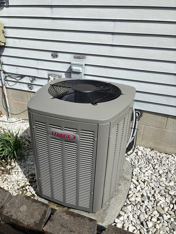 Completed comprehensive seasonal maintenance on Lennox gas furnace and Lennox air conditioning system. Performed multi-point inspection of furnace including burner assembly, heat exchanger, ignition system, and venting components. Verified proper operation of all safety controls and limit switches. Inspected PVC intake and exhaust venting for proper installation and clearances. Evaluated outdoor condensing unit including compressor operation, condenser coil condition, and refrigerant pressures. Cleaned condenser coil and verified adequate airflow through louvered panels. Checked electrical connections, capacitor readings, and contactor condition on both units. All systems operating within manufacturer specifications with no deficiencies noted.