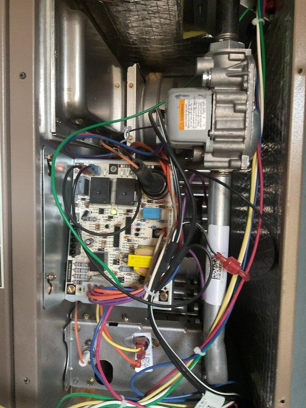 Completed MVP recurring maintenance service on geothermal heating system. Accessed control panel and inspected all internal components including inducer motor assembly, control board, electrical connections, and wiring harnesses. Verified proper operation of blower motor, relays, capacitors, and safety controls. Checked air filtration media and confirmed all electrical circuits functioning within specifications. Unit operating normally with no issues found.