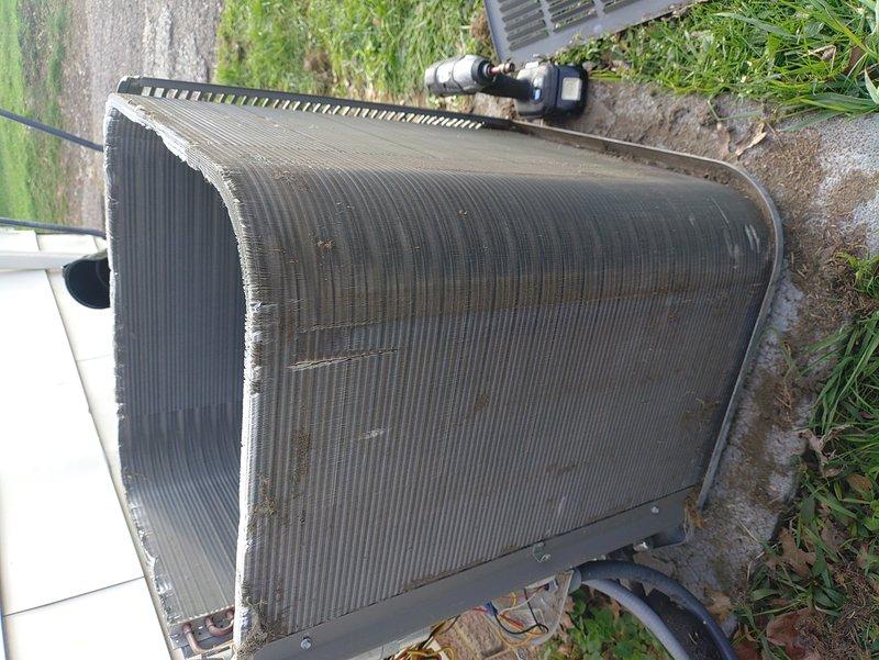 Completed preventative maintenance tune-ups on two residential air conditioning systems. Performed standard inspection procedures including checking refrigerant levels, electrical connections, and condenser coil conditions on both outdoor units. One unit showed significant dirt and debris accumulation on the heat exchanger coil fins, which was documented for future cleaning recommendations.