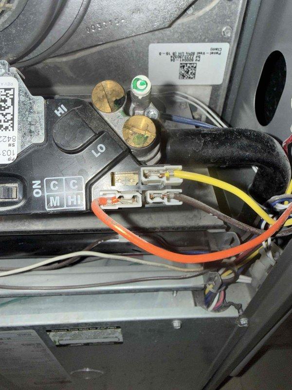 Replaced defective control board and gas valve on HVAC unit to restore proper system operation. Installed new components, verified all electrical connections at terminal blocks, and tested system performance with digital measurement equipment confirming proper readings at 52.3 units. Unit returned to full operational status with all safety controls functioning correctly.