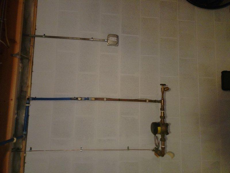 Installed a new water softener system by tying into the main water line and running the discharge line to the existing floor drain. Coordinated with electrician to install a dedicated electrical circuit and outlet for the water softener unit. All necessary parts were pulled, staged, and installed to complete the installation per specifications.