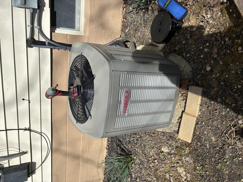 Completed Early Bird A/C tune-up on Bryant condenser unit. Upon arrival, found condenser coils heavily clogged with dirt, leaves, and organic debris causing restricted airflow. Performed thorough coil cleaning to remove accumulated contamination, restoring proper heat transfer efficiency. Inspected electrical connections, verified refrigerant pressures, and tested system operation to ensure optimal cooling performance for the upcoming season.