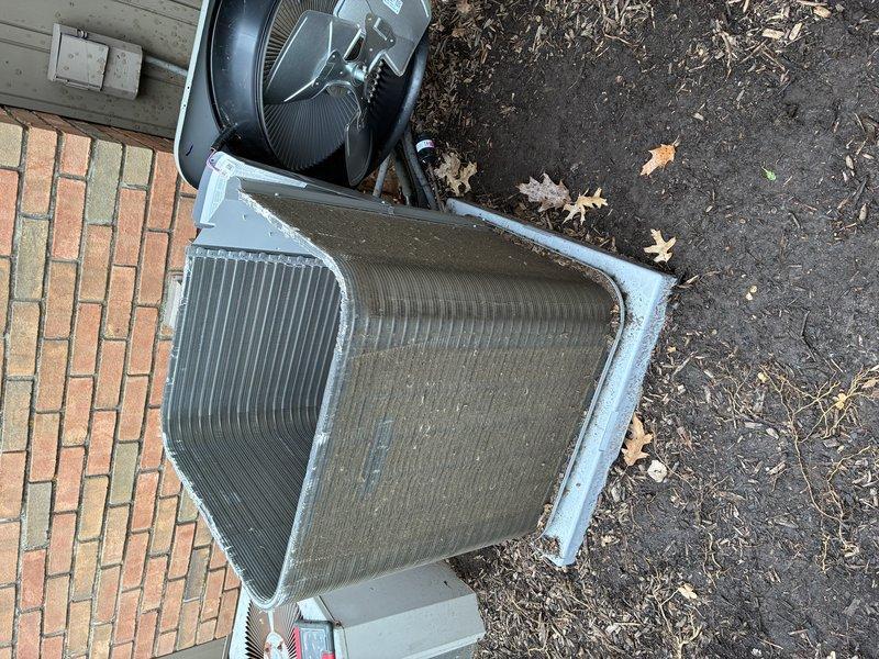 Completed comprehensive tune-up service on 3-year-old furnace and air conditioning system. Performed full inspection of attic-mounted air handler unit, verifying proper operation of blower motor assembly, control board, capacitors, and electrical connections. Inspected outdoor condensing unit and noted heavy accumulation of dirt and debris on condenser coils requiring cleaning to maintain optimal heat transfer efficiency and system performance.