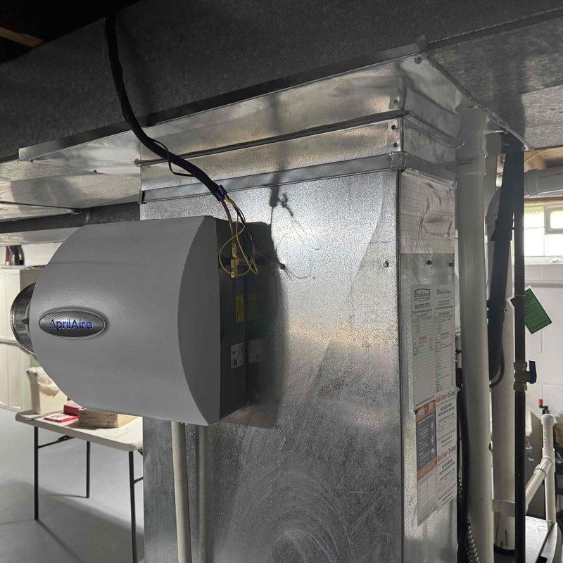 Responded to service call for humidifier system evaluation. Upon inspection, confirmed the AprilAire humidifier unit is functioning properly according to manufacturer specifications; however, identified installation deficiencies in the humidifier system integration with the main air handler that require correction to ensure optimal performance and proper operation within the HVAC system.