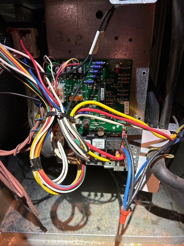 Completed heating maintenance visit for MVP customer. Upon inspection, discovered significant rust and corrosion on heat exchanger tubes and burner assemblies, indicating potential safety concerns and reduced system efficiency. Performed diagnostic testing on control board using voltage meter to verify proper system operation and LED indicator functionality. Documented equipment condition with photos showing corroded components and control board status for customer records and future service reference.